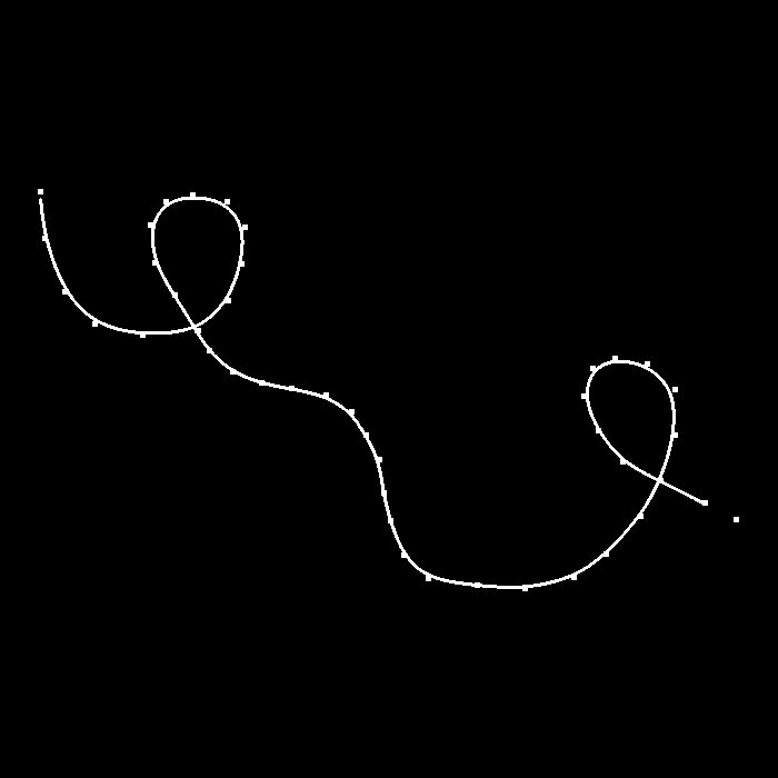 Screenshot of cubic B-spline curve fitting program